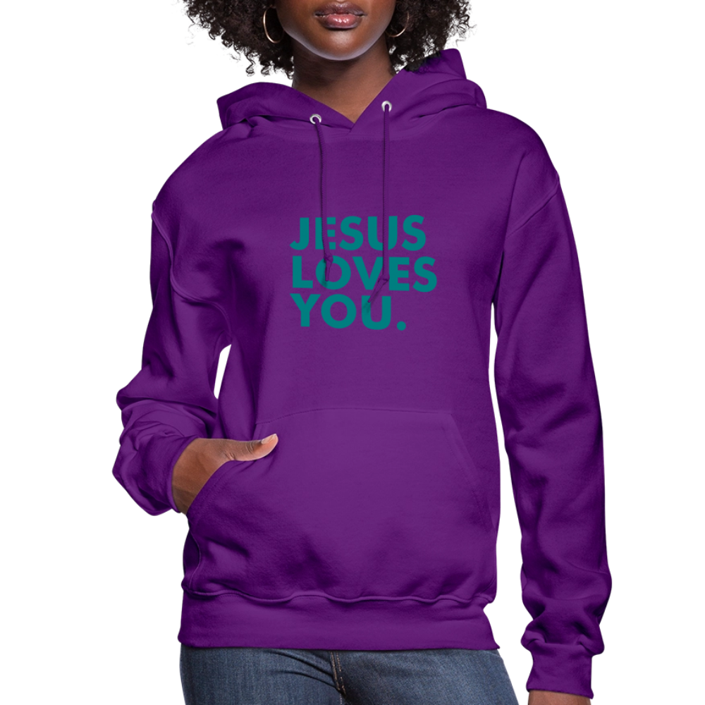 Jesus Loves You Women's Hoodie - purple