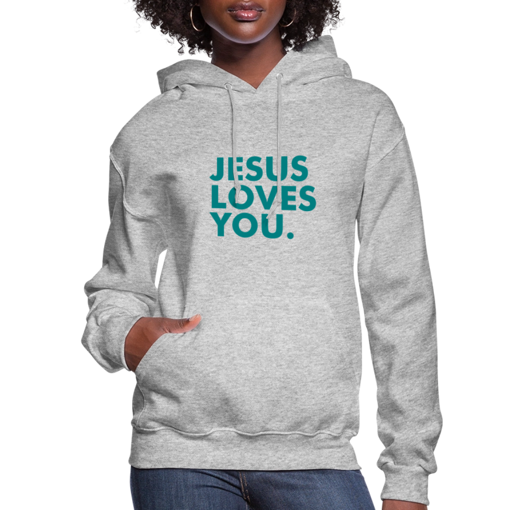 Jesus Loves You Women's Hoodie - heather gray