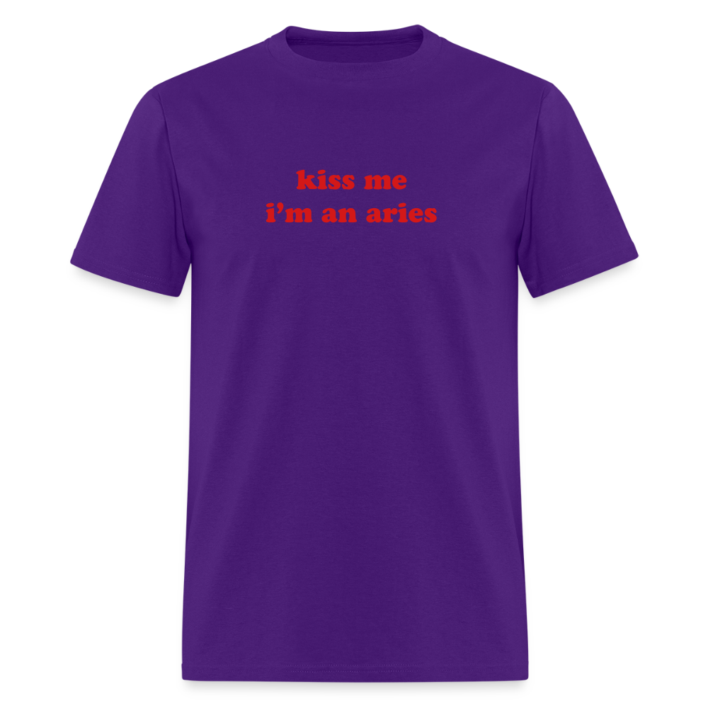 kiss me I’m a aries Unisex Classic T-Shirt - purple