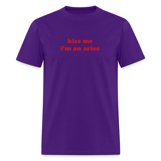 kiss me I’m a aries Unisex Classic T-Shirt - purple