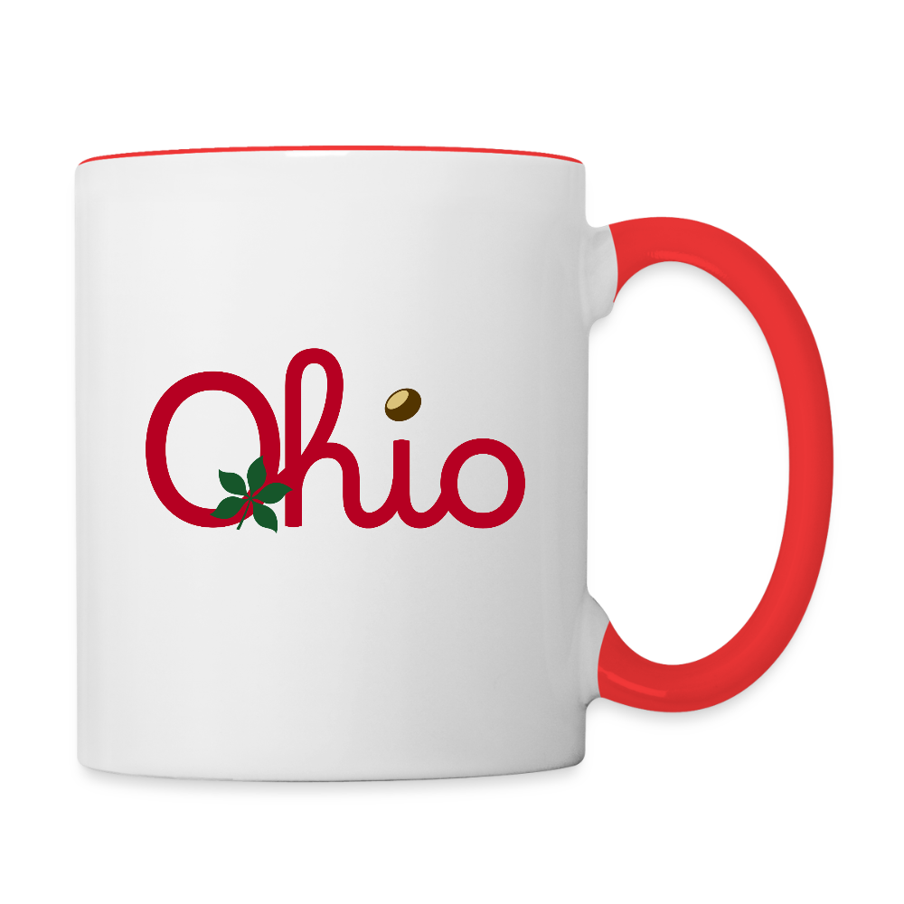 Ohio Script Contrast Coffee Mug - white/red