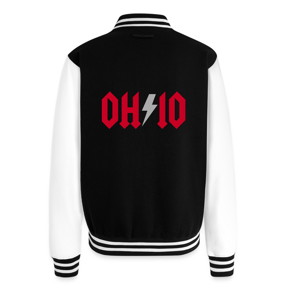 OH/IO Heavyweight Letterman Jacket - black/white