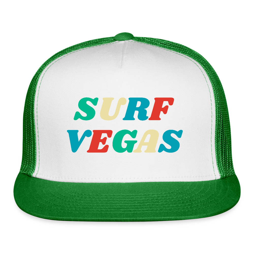Surf Vegas Trucker Hat - white/kelly green