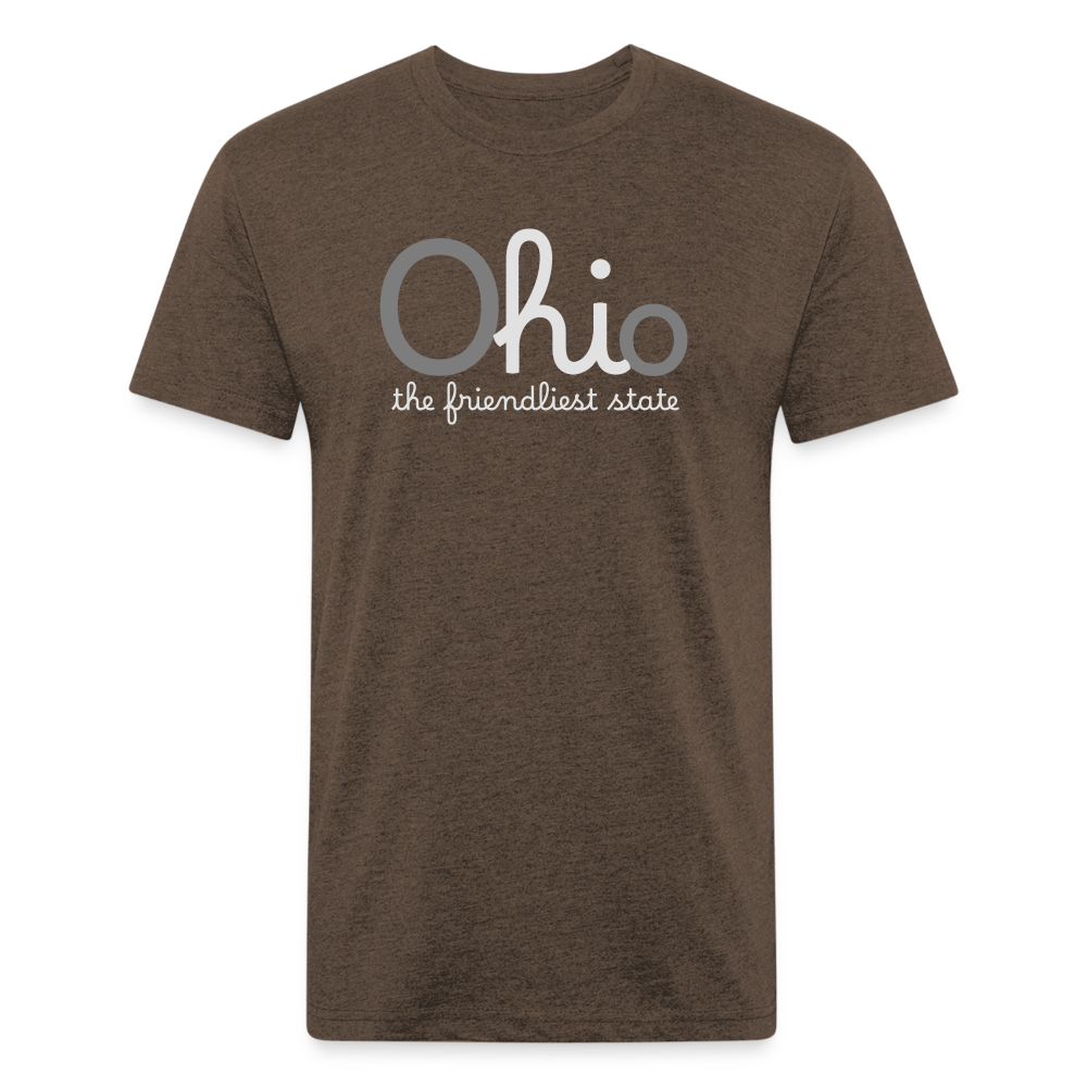O hi o the friendliest state Fitted Cotton/Poly T-Shirt by Next Level - heather espresso