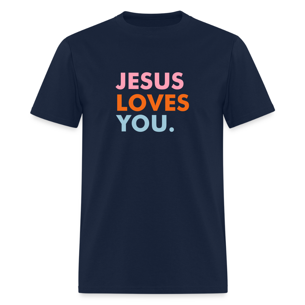 Jesus Loves You Men's T-Shirt | GILDAN 5000 - navy