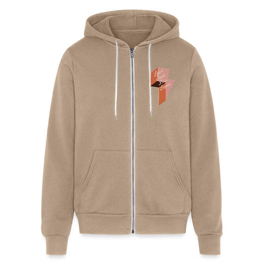 Life is Short Be a Legend Bella + Canvas Unisex Full Zip Hoodie - tan