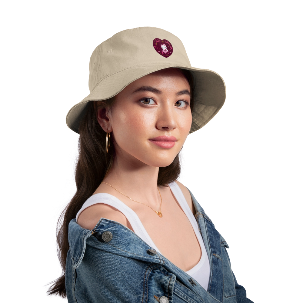 Hello Kitty Rose Heart Bucket Hat - cream