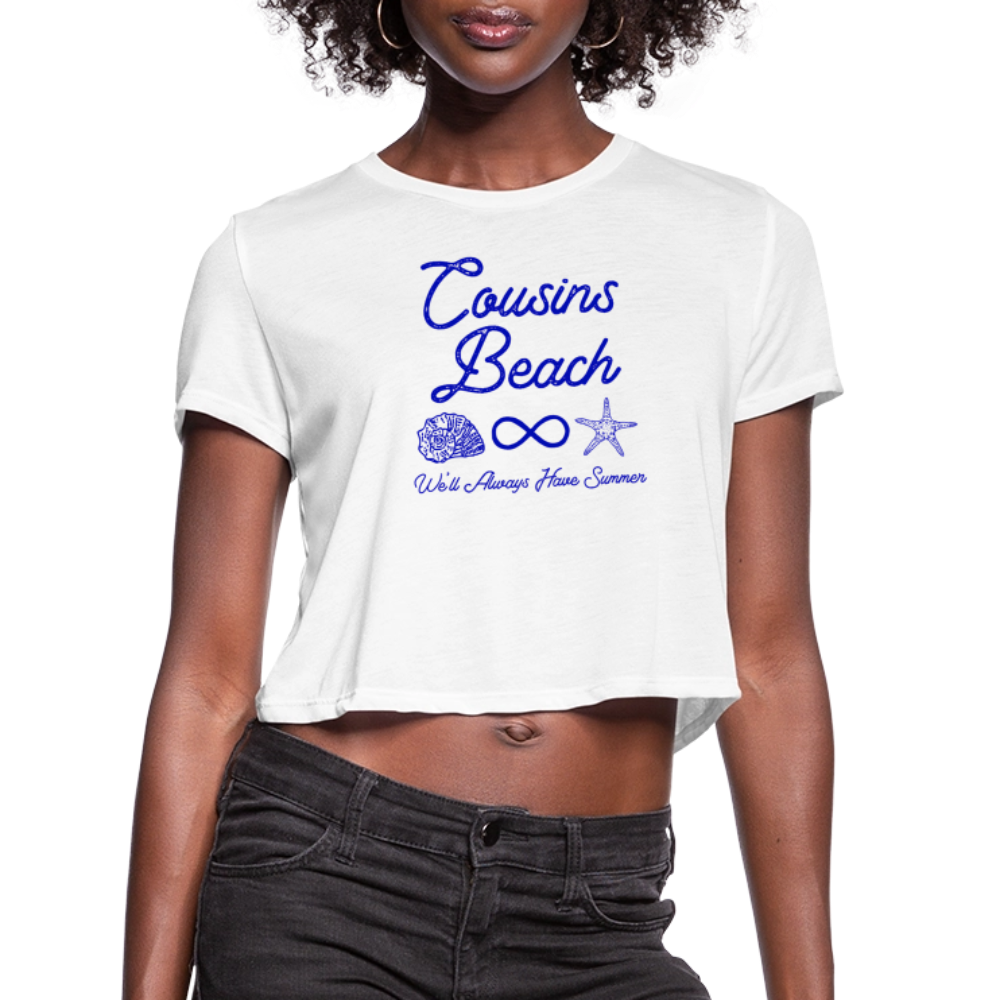 Cousins Beach Women's Cropped T-Shirt - white