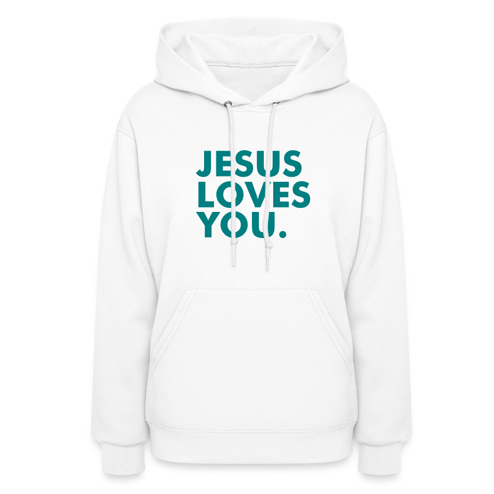 Jesus Loves You Women's Hoodie - white