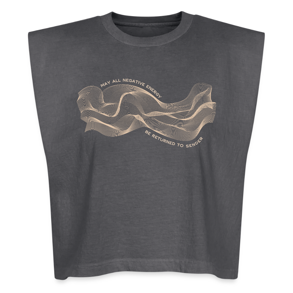 May All Negative Energy Be Returned to Sender American Apparel Women's Garment Dyed Muscle Tank - faded black