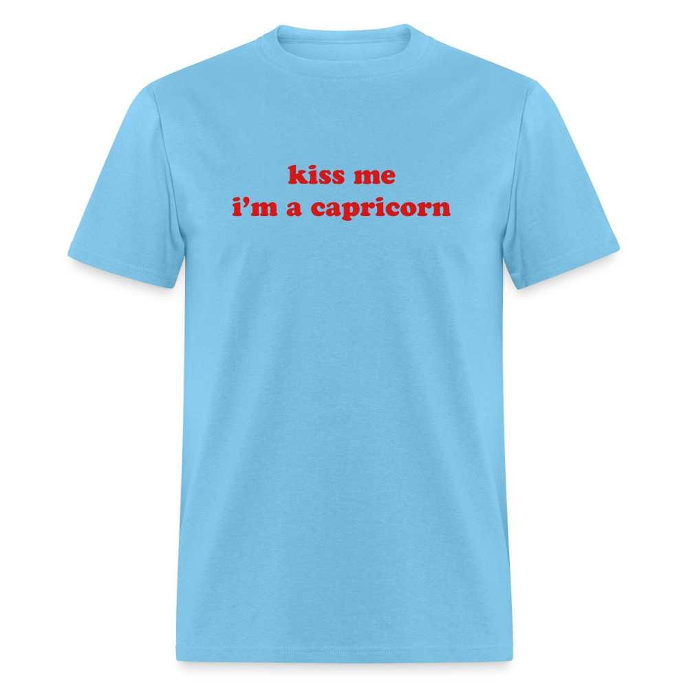 kiss me I’m a capricorn Unisex Classic T-Shirt - aquatic blue