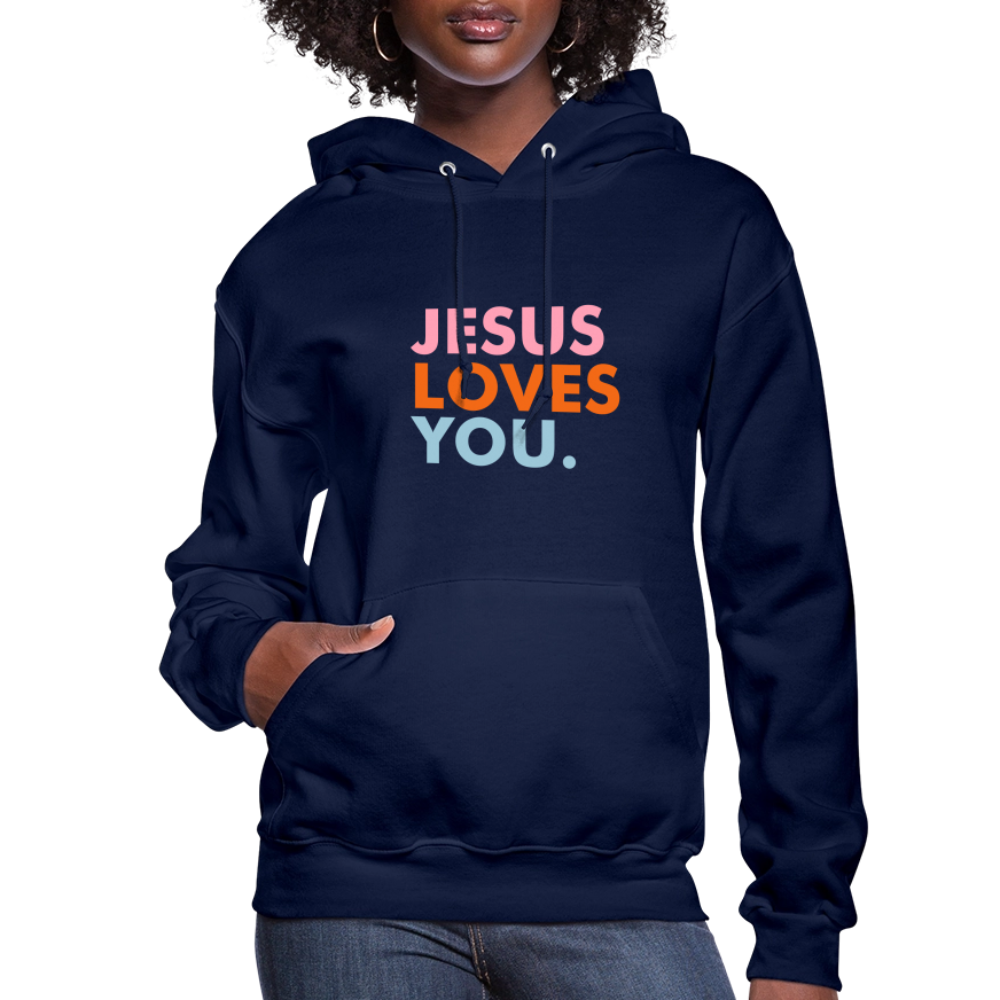 Jesus Loves You Women's Hoodie - navy
