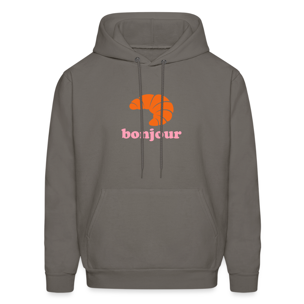 Bonjour Croissant Men's Hoodie - asphalt gray