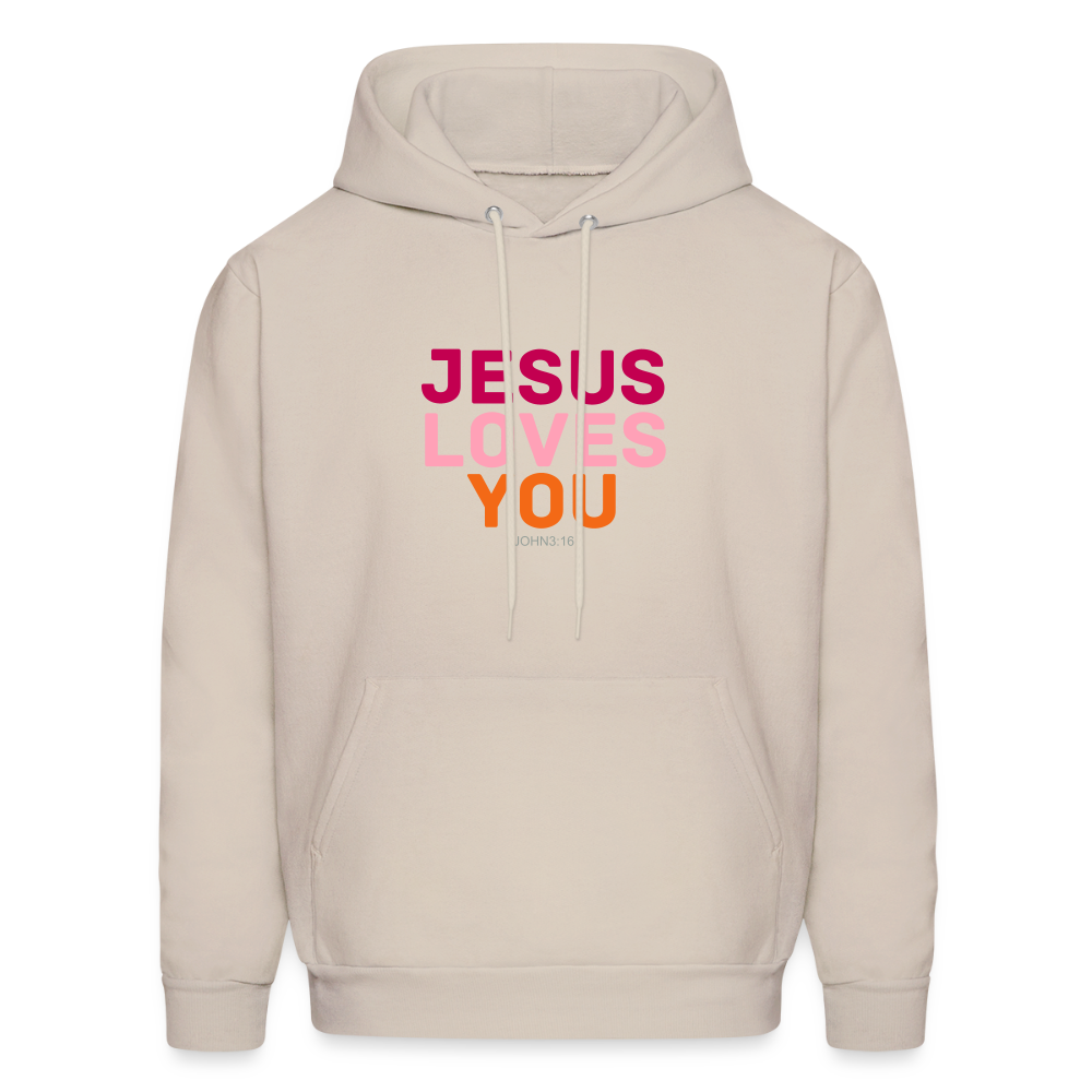 Jesus Loves You Men's Hoodie - Sand