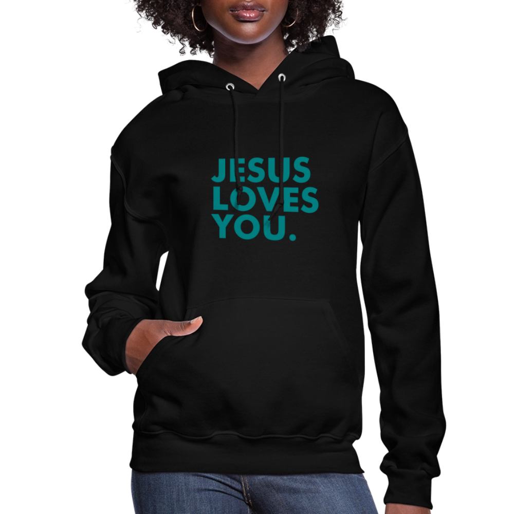 Jesus Loves You Women's Hoodie - black