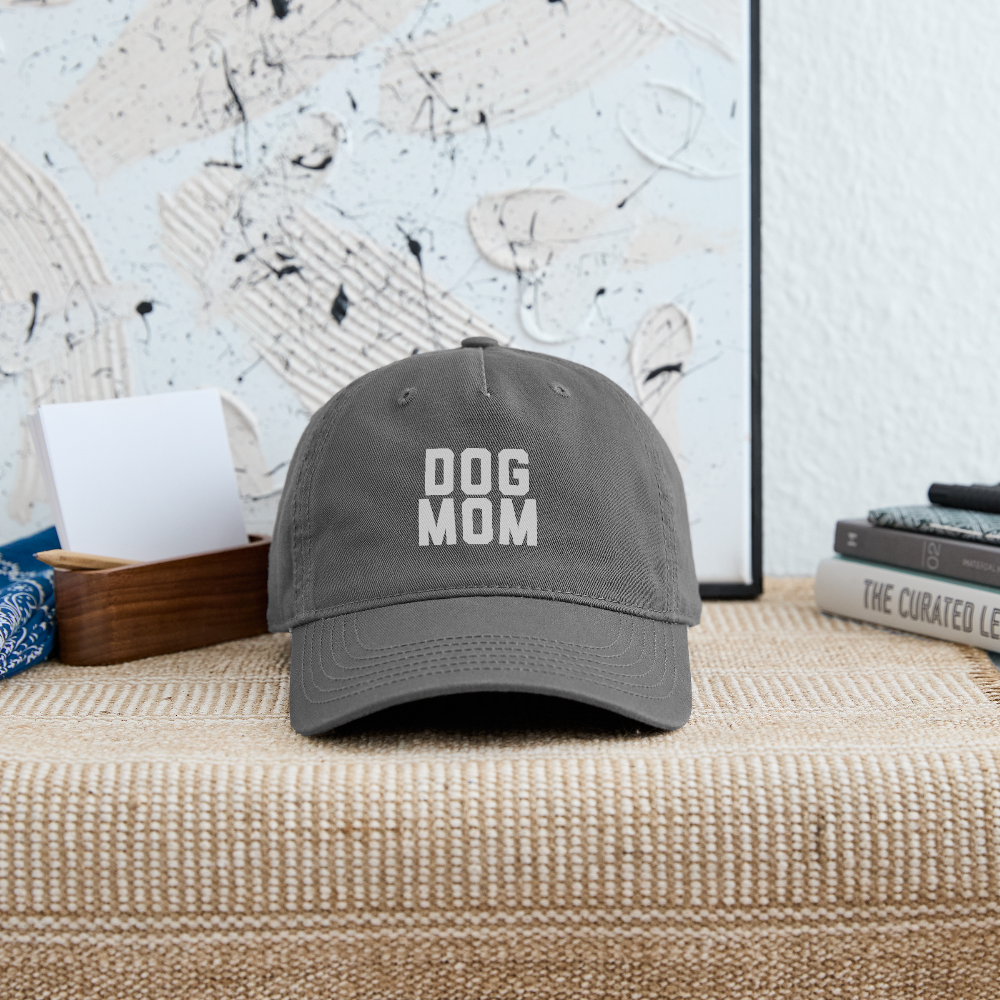 Dog Mom Organic Baseball Cap - charcoal