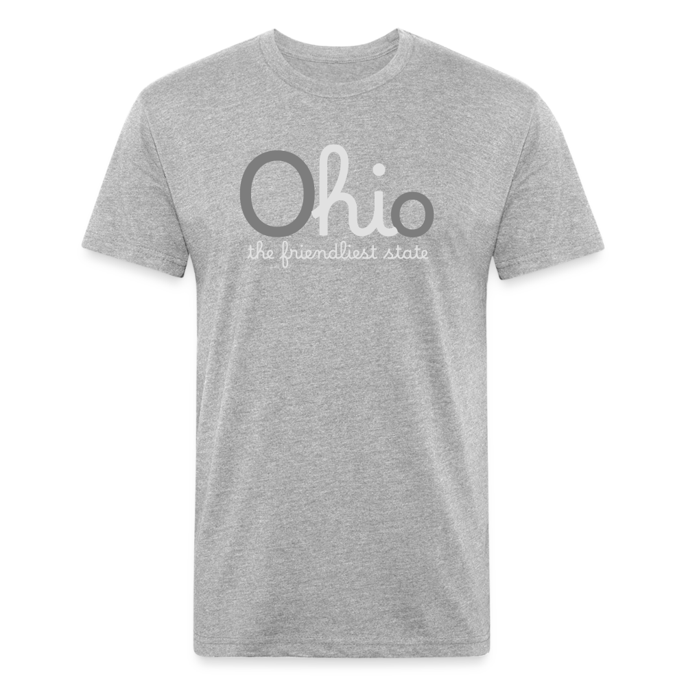 O hi o the friendliest state Fitted Cotton/Poly T-Shirt by Next Level - heather gray