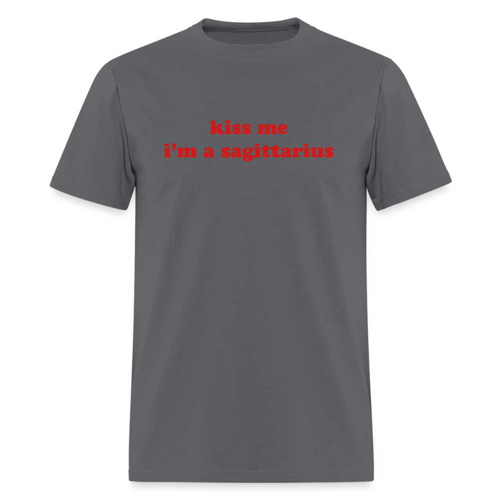 kiss me I’m a sagittarius Unisex Classic T-Shirt - charcoal