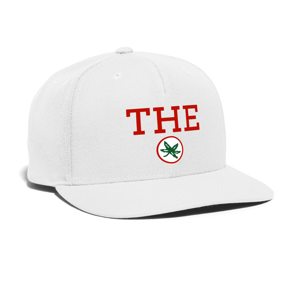 THE with Buckeye Leaf Snapback Baseball Cap - white