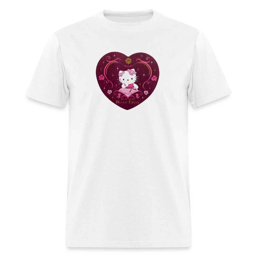 Hello Kitty Rose Heart Unisex Classic T-Shirt - white