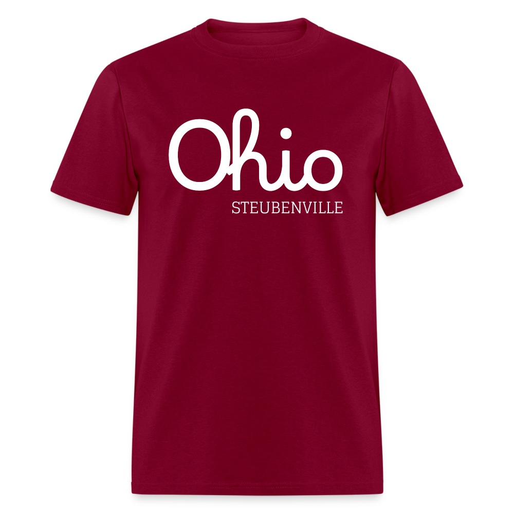 Steubenville (your hometown) Script Ohio Unisex Classic T-Shirt - burgundy