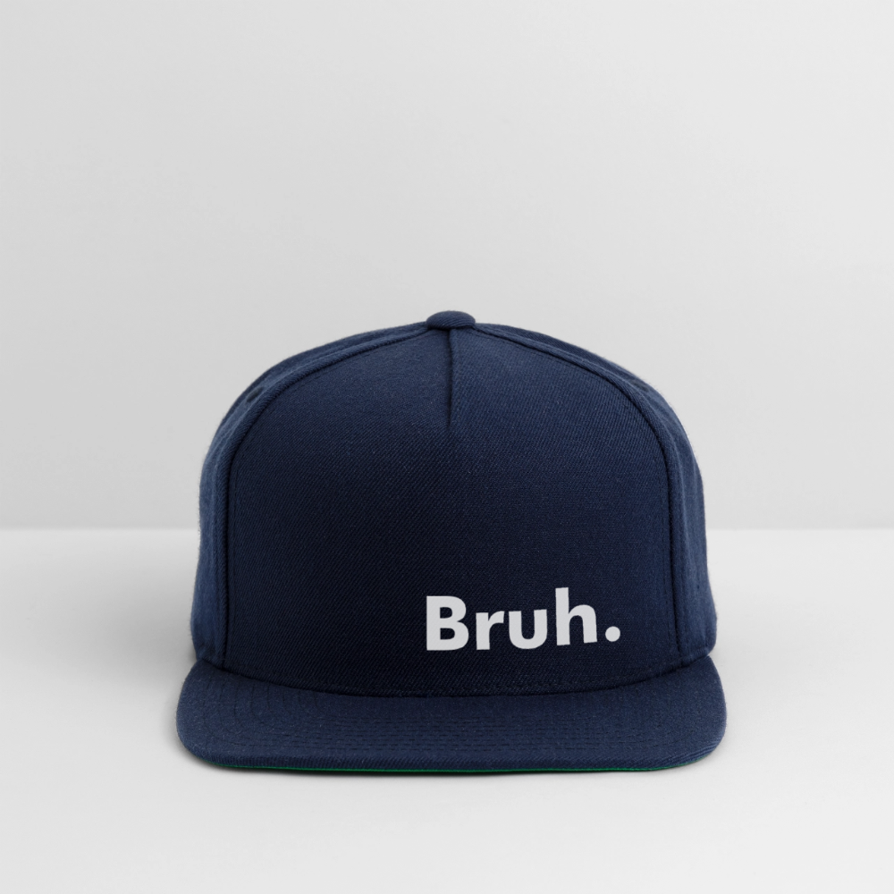 Bruh. Snapback Baseball Cap - navy
