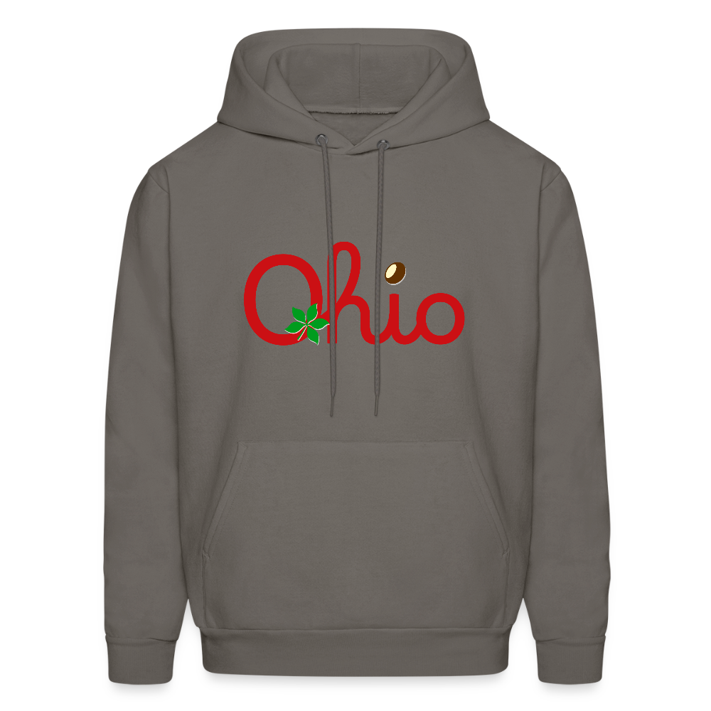 Ohio Script Leaf Nut Men's Hoodie - asphalt gray