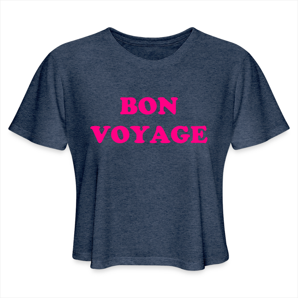 Bon Voyage Women's Cropped T-Shirt - heather navy