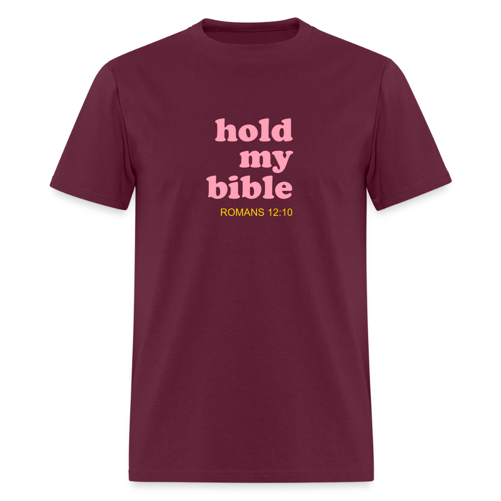 Hold My Bible Men's T-Shirt | GILDAN 5000 - burgundy