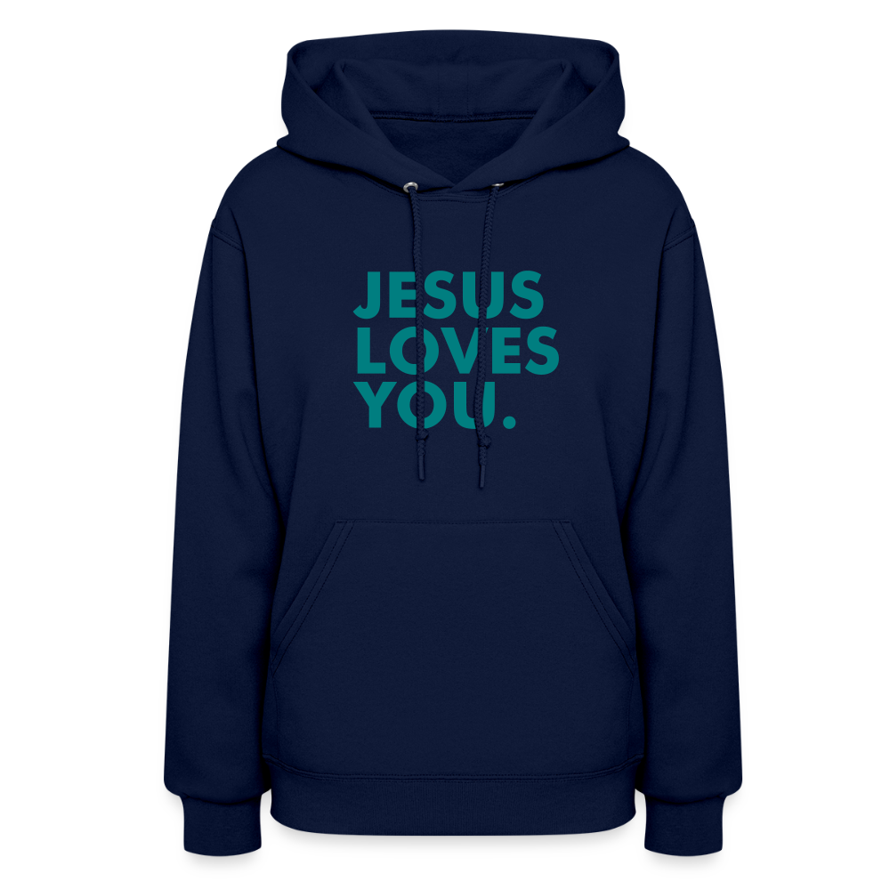 Jesus Loves You Women's Hoodie - navy