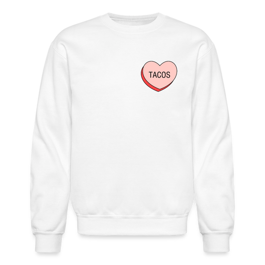 Tacos Heart Crewneck Sweatshirt - white