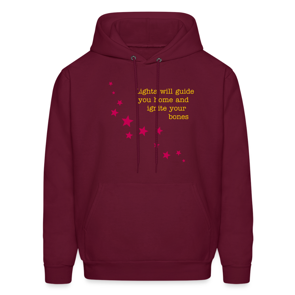 Lights Will Guide You Home Fix You Coldplay Men's Hoodie - burgundy