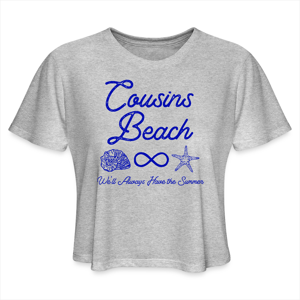 Cousins Beach Women's Cropped T-Shirt - heather gray