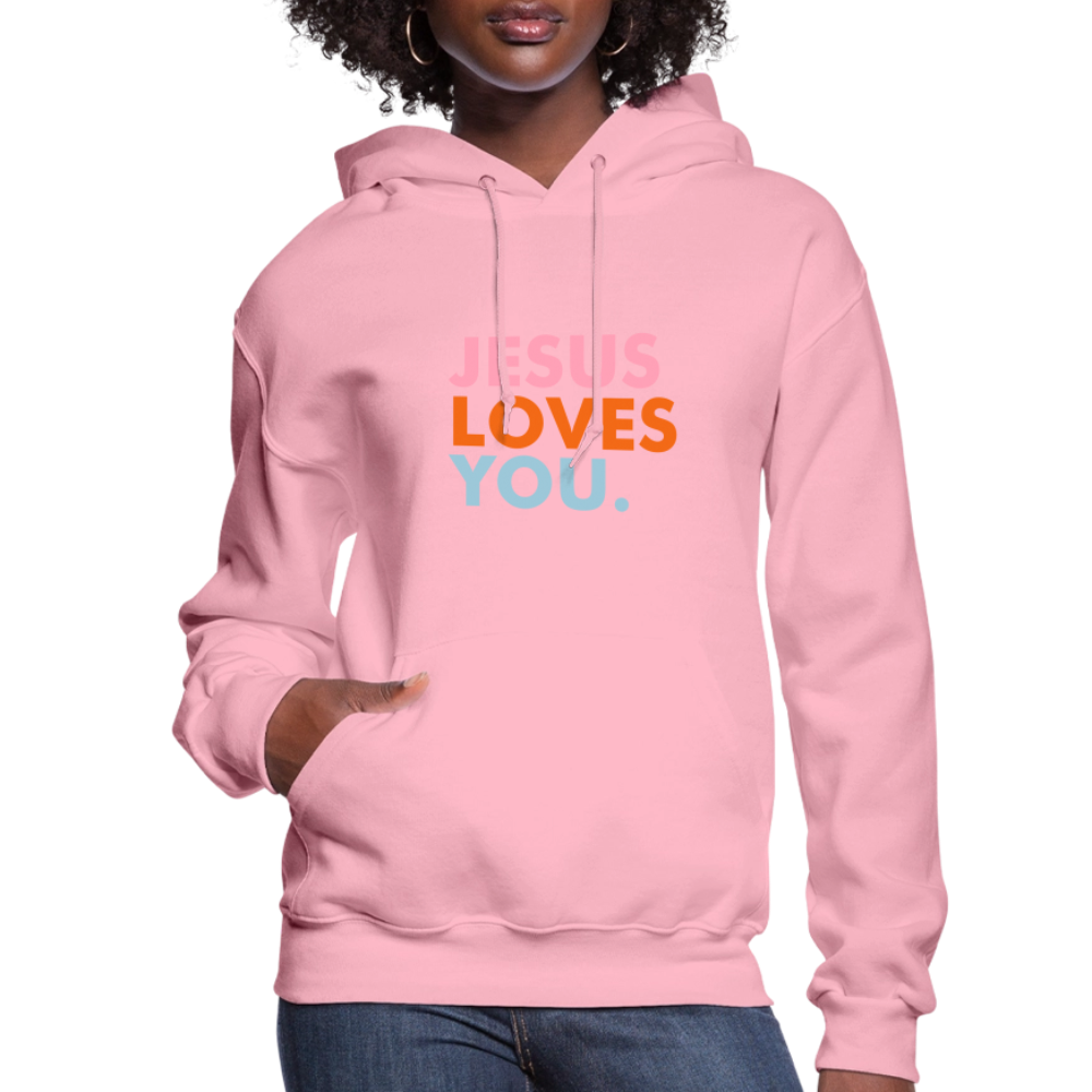 Jesus Loves You Women's Hoodie - classic pink
