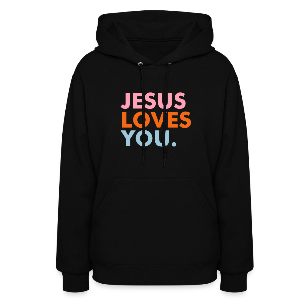 Jesus Loves You Women's Hoodie - black
