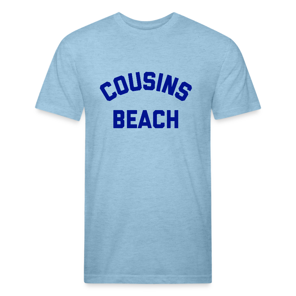 Cousins Beach Fitted Cotton/Poly T-Shirt by Next Level - heather blue