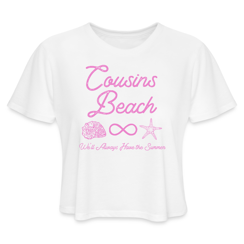 Cousins Beach Women's Cropped T-Shirt - white