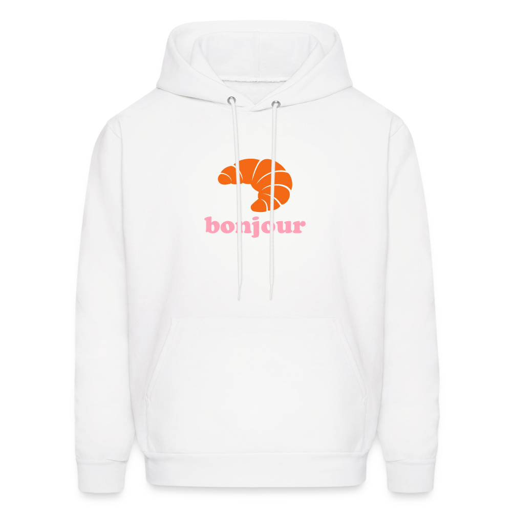 Bonjour Croissant Men's Hoodie - white
