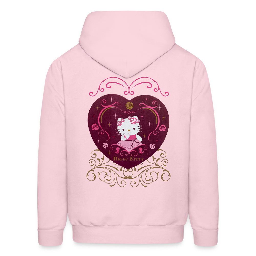 Hello Kitty Rose Heart Men's Hoodie - pale pink