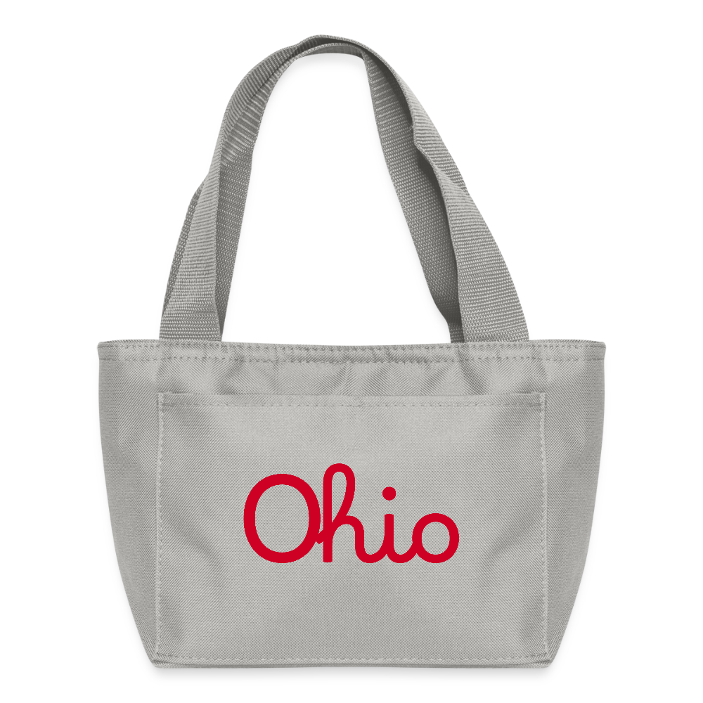 Script Ohio Recycled Insulated Lunch Bag - light gray