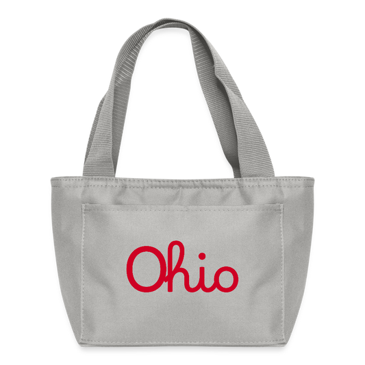 Script Ohio Recycled Insulated Lunch Bag - light gray