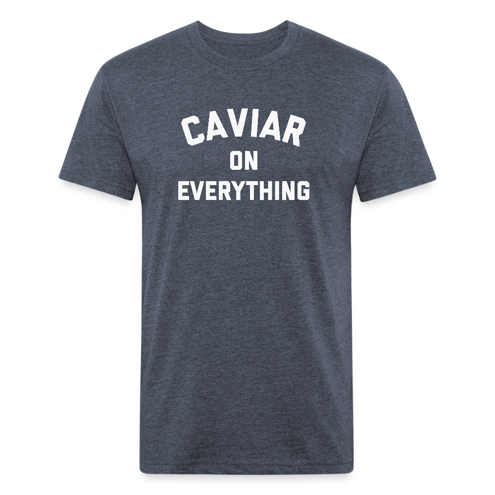 Caviar on Everything Fitted Cotton/Poly T-Shirt by Next Level - heather navy
