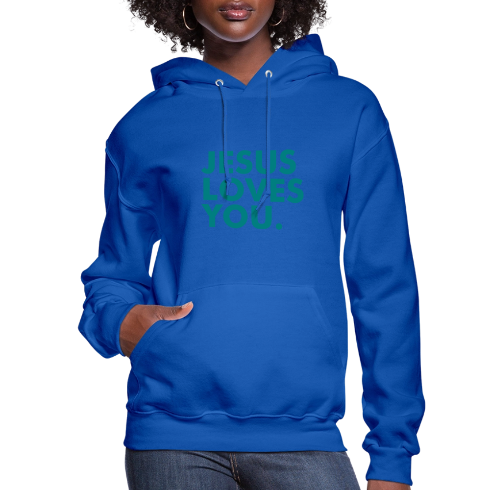 Jesus Loves You Women's Hoodie - royal blue