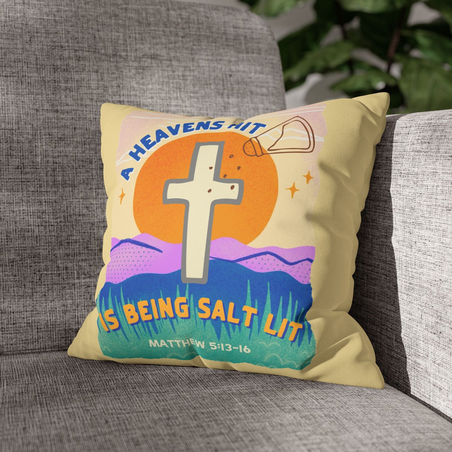 Salt Lit Faux Suede Square Pillowcase 14" x 14"