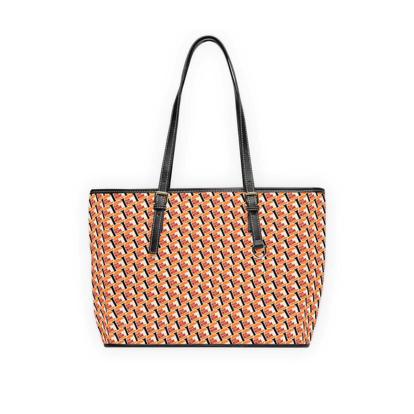 Burkin Black Pattern PU Leather Shoulder Bag