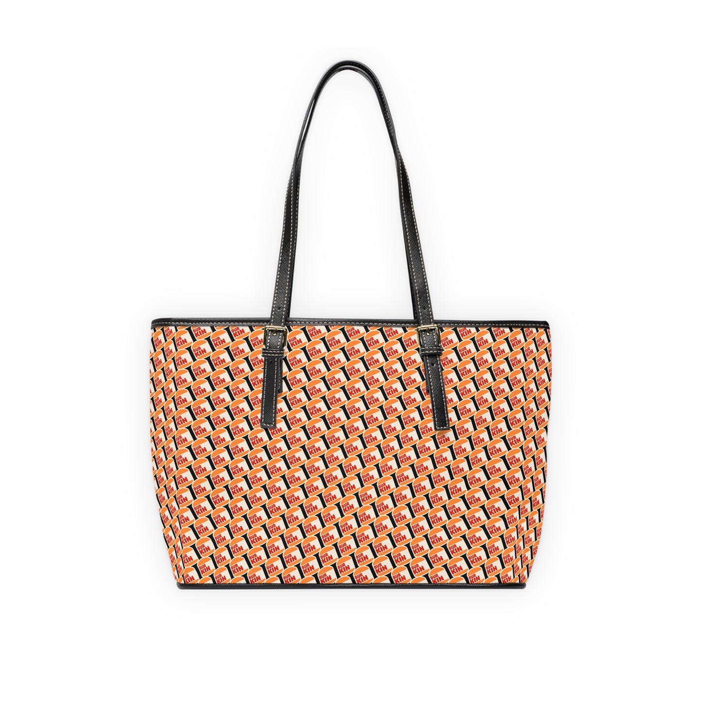 Burkin Black Pattern PU Leather Shoulder Bag