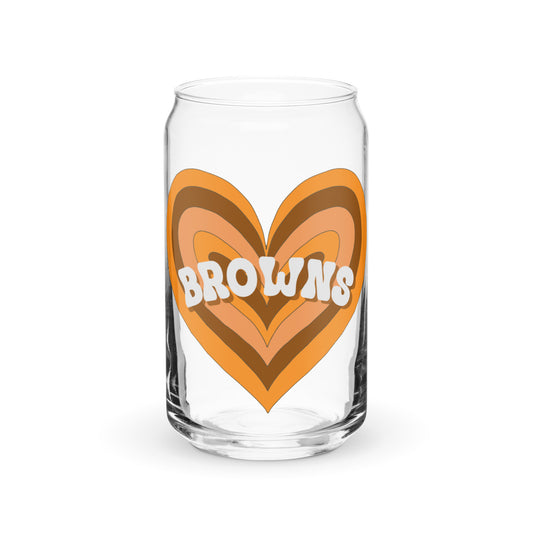 Browns Retro Heart Can-shaped glass