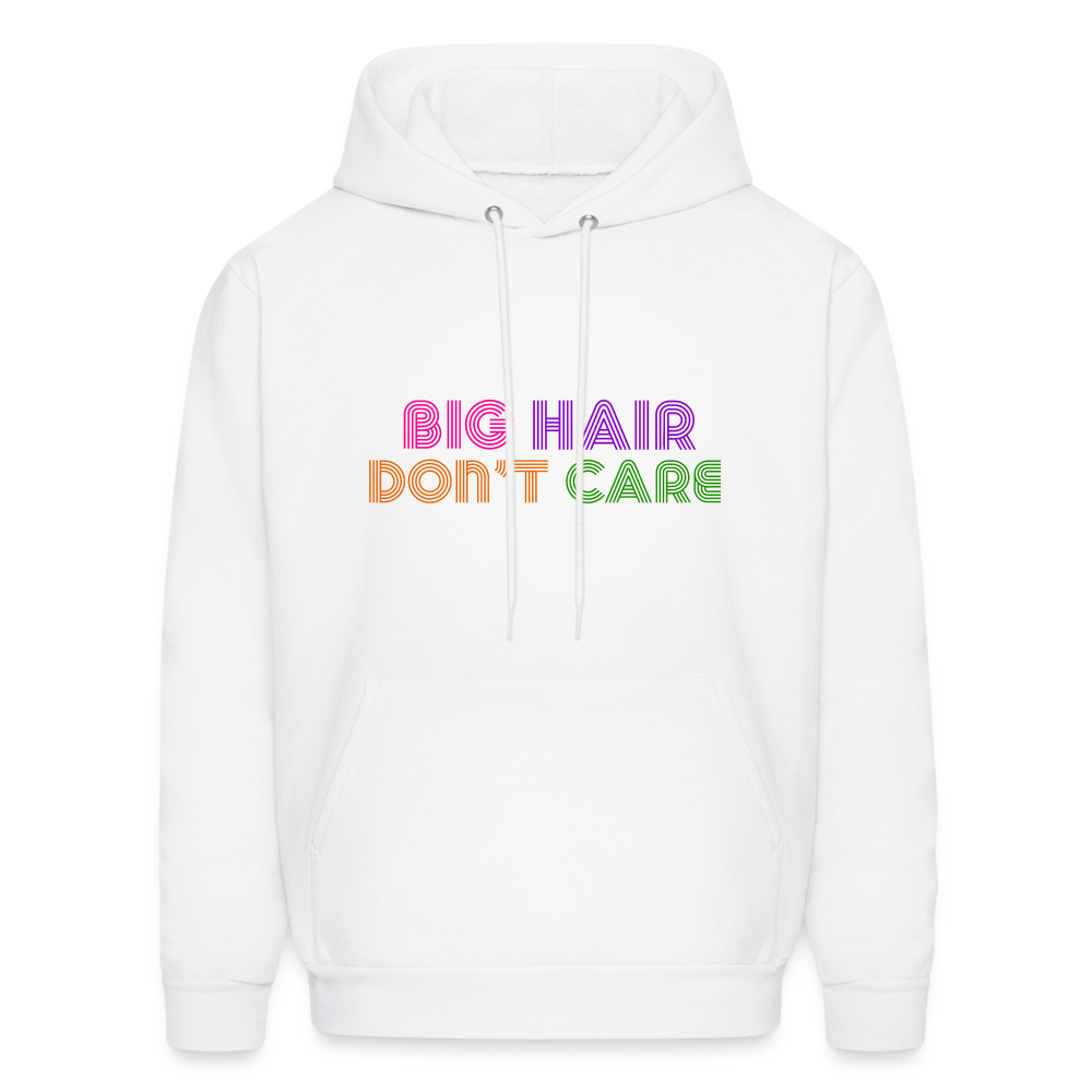 Big Hair Don't Care Men's Hoodie - white