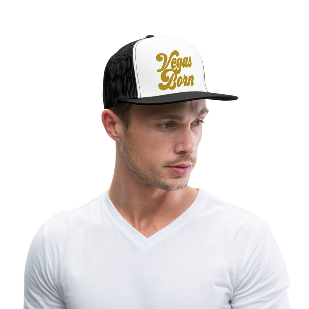 Vegas Born Trucker Hat - white/black