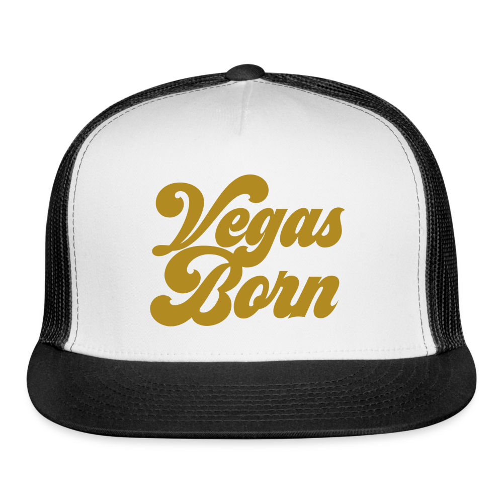 Vegas Born Trucker Hat - white/black